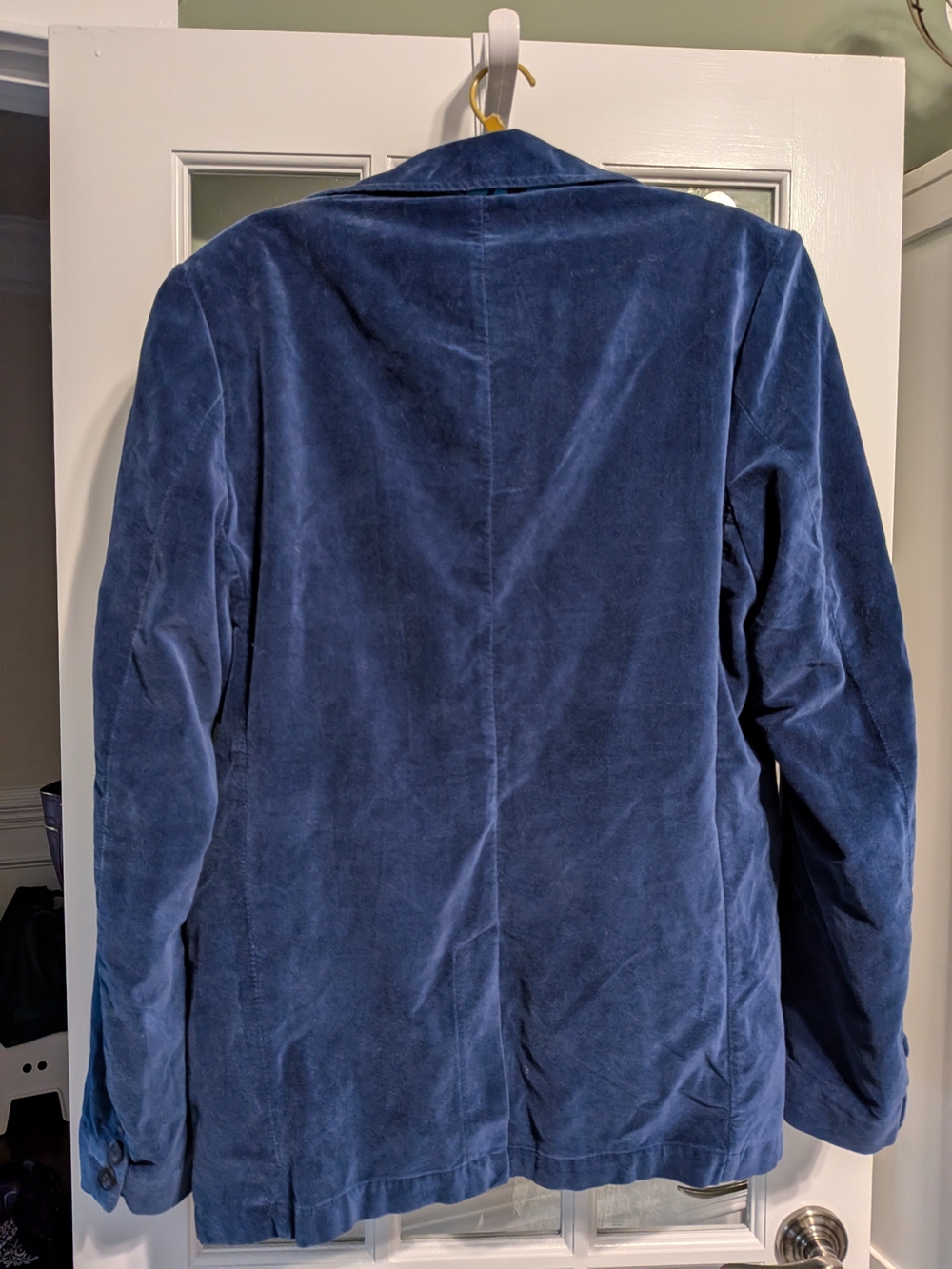 VTG Hollister Berkeley Velvet Lounge Jacket XL Blue Floral Lining Like New Y2K - Picture 2 of 4